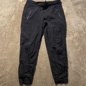 Athleta Joggers Womens 10 Trekkie North Pants  Black Stretch Nylon High Rise Zip